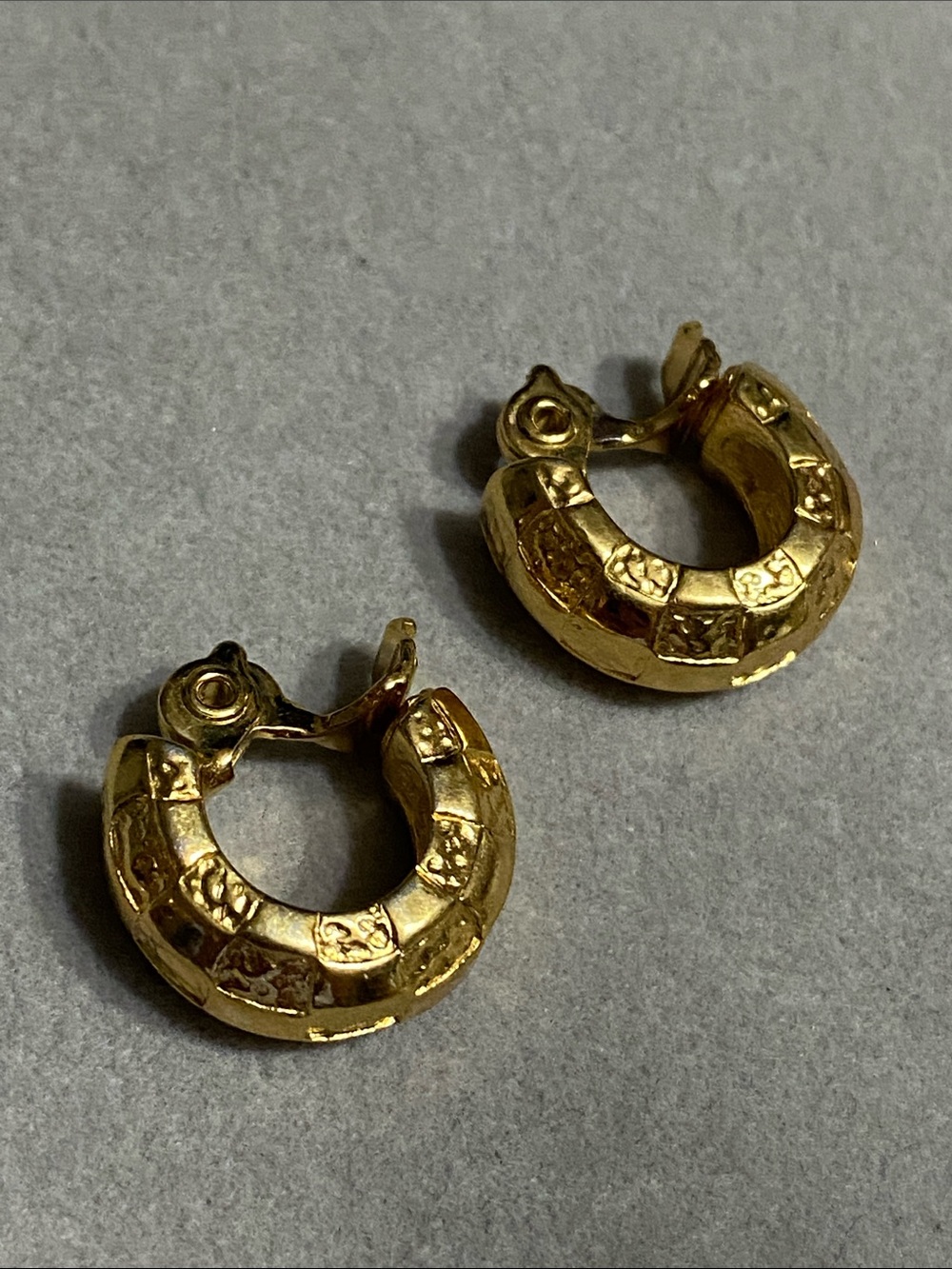 Monet Gold Textured Hoop Earrings